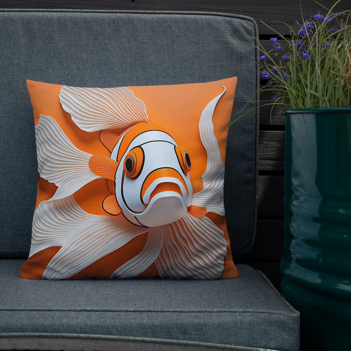 Orange Fish Pillow