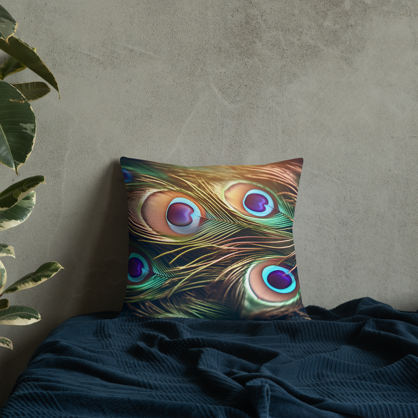 Peacock Feather Pillow